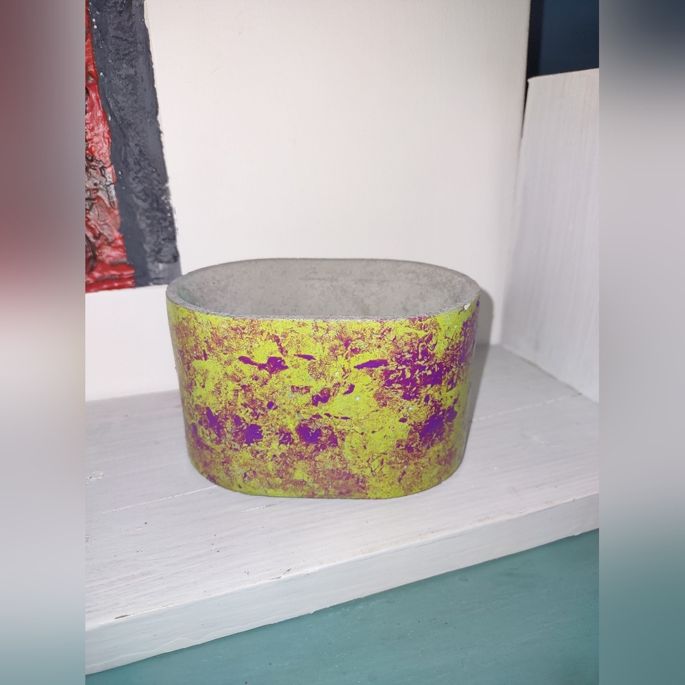 Concrete Vessel Oval Succulents Pot Set